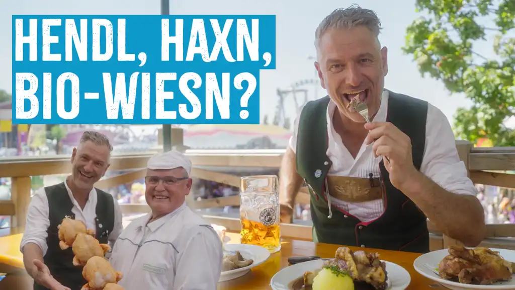 Moderator Fleischi genießt Hendl und Haxn