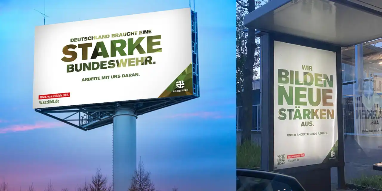 Beispiele für Einsatz von Werbeplakten.