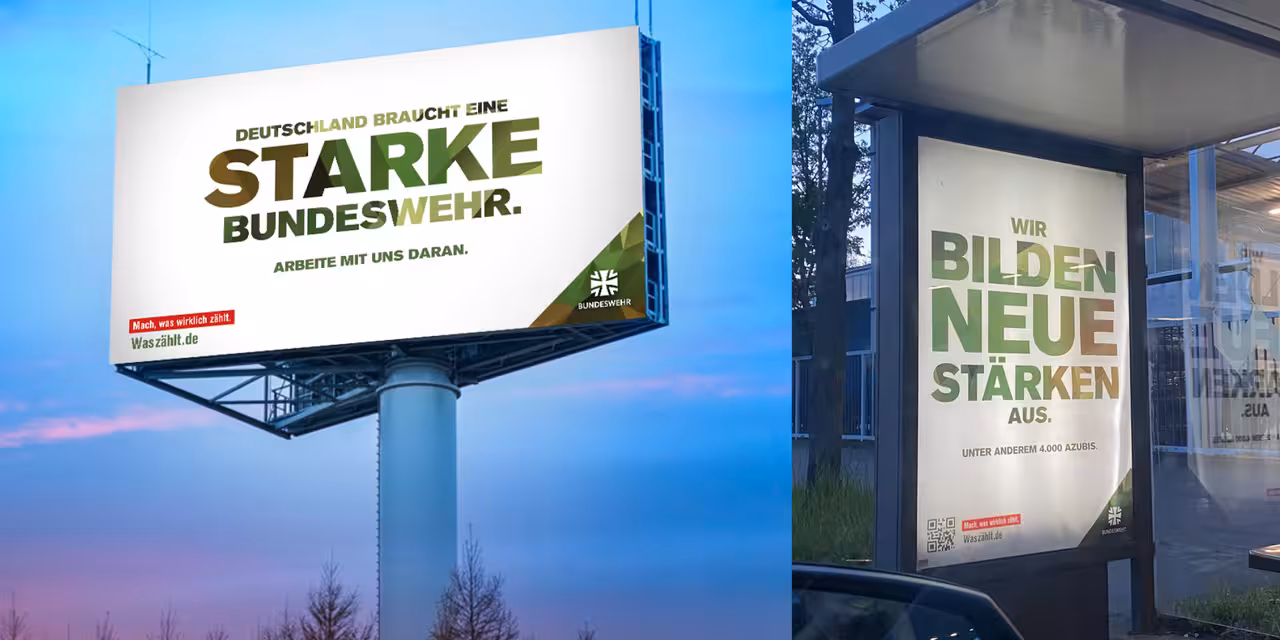Beispiele für Einsatz von Werbeplakten.