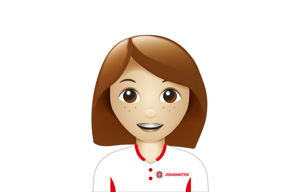 Ein Emoji einer Johanniter Mitarbeiterin