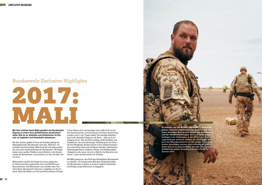Seite aus der Zeitschrift "Im Visier" mit dem Artikel "2017:Mali"