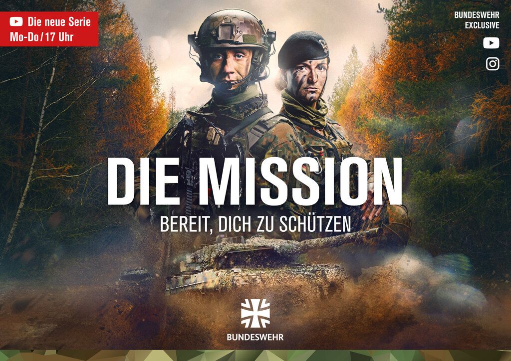 Das Werbeplakat zu "Die Mission" der Bundeswehr, die Serie auf Youtube.