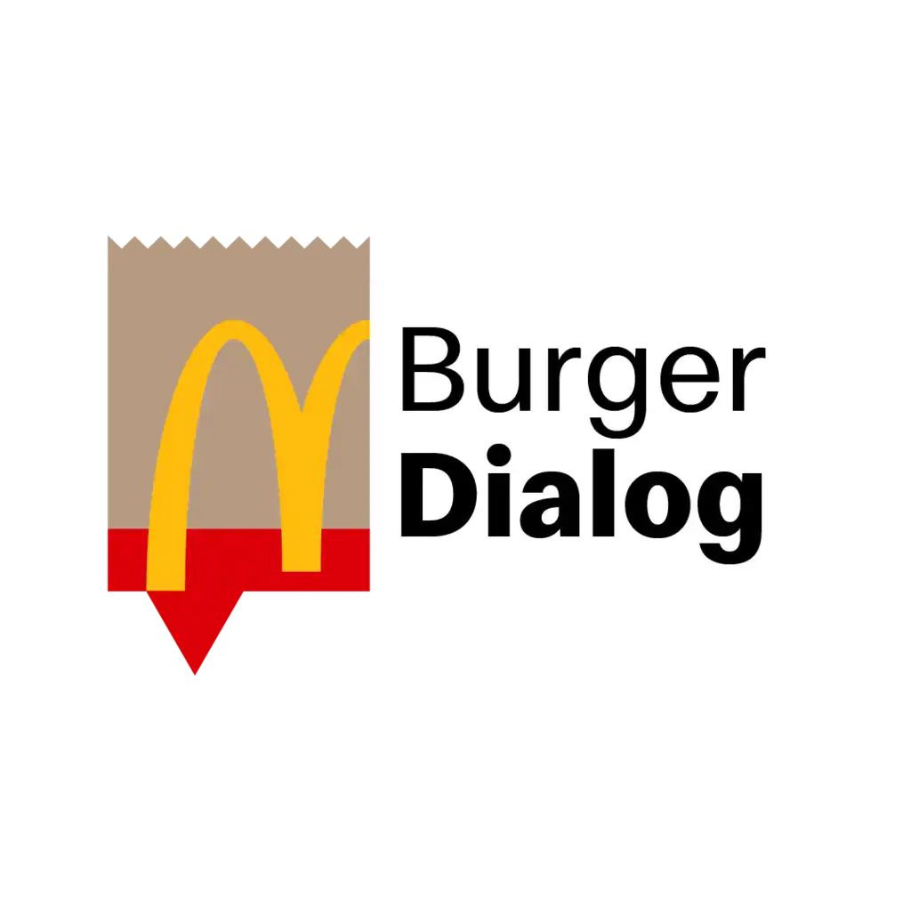 Das Logo und der Text dazu "Burger Dialog".