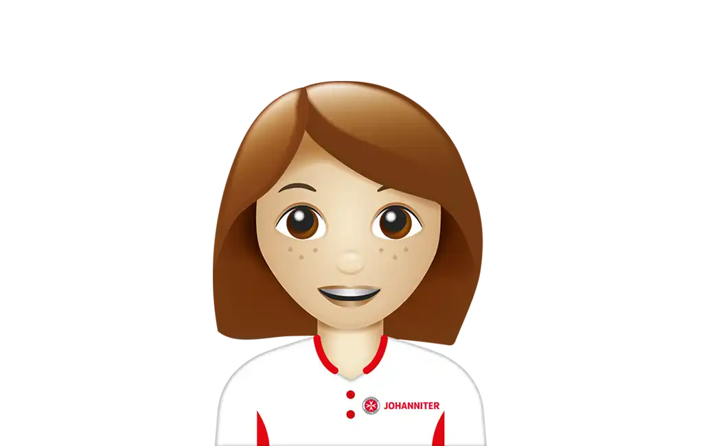 Ein Emoji einer Johanniter Mitarbeiterin