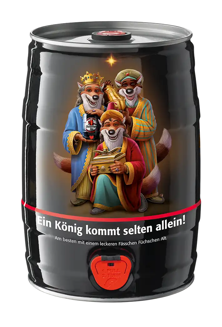 Füchschen Fass mit den Heiligen Drei Königen als Motiv