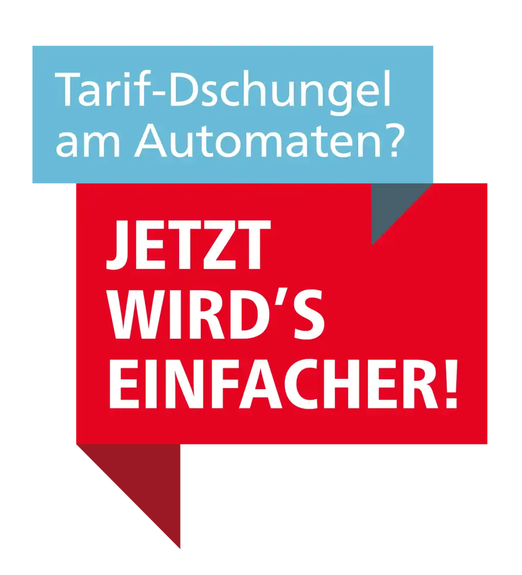 Grafik mit dem Text "Tarif-Dschungel am Automaten? Jetzt wird´s einfacher!