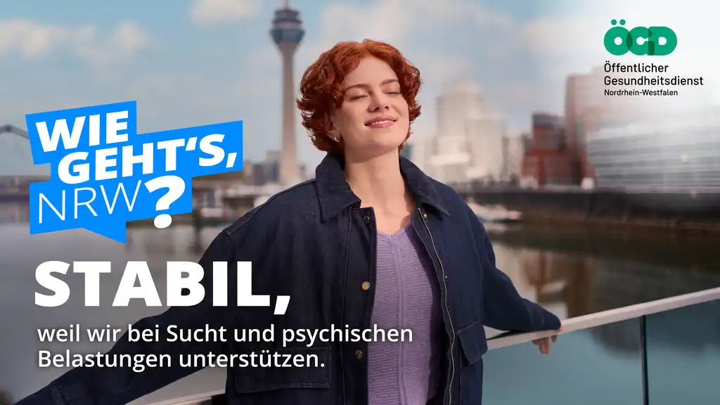 Kampagnenmotiv: Stabil, weil wir bei Sucht und psychischen Belastungen unterstützen. 
