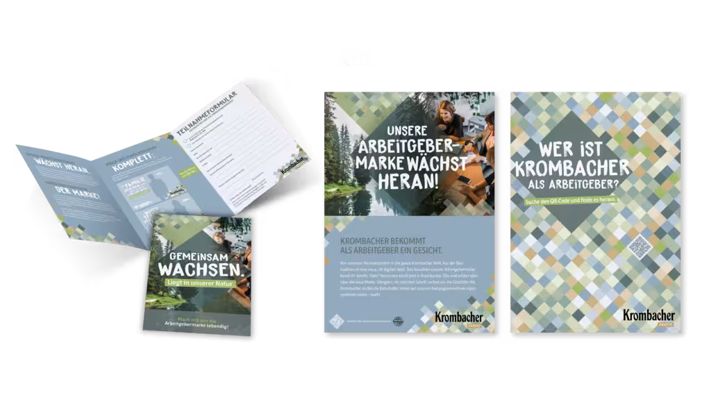 Das Bild zeigt ein Faltblatt von Krombacher als Arbeitgeber