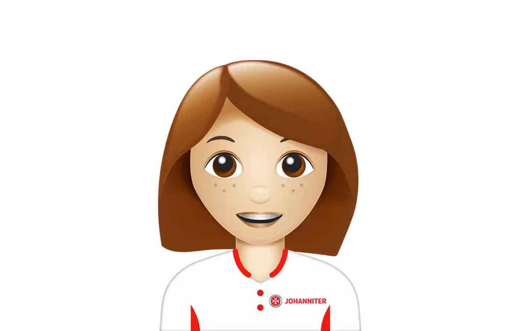 Ein Emoji einer Johanniter Mitarbeiterin