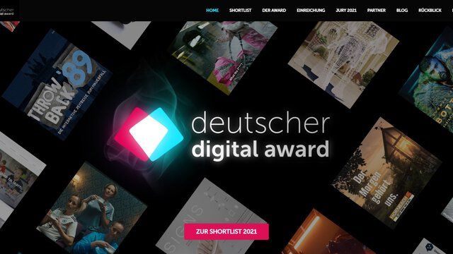 Webseite des deutschen digital awards 2021