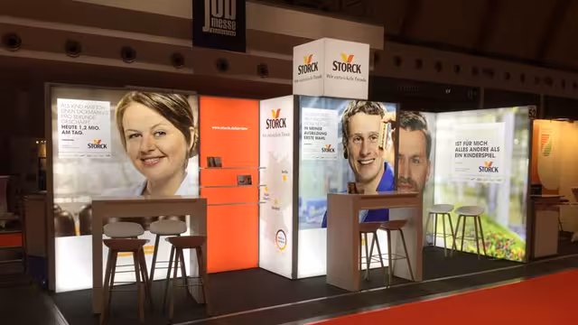 Ein Messestand der Firma Storck