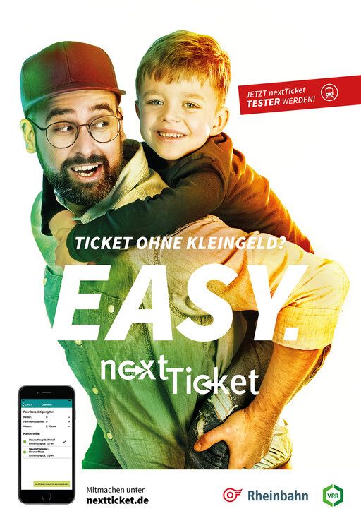 Ein Werbeplakat für das neue Ticket mit dem Namen "nextticket"