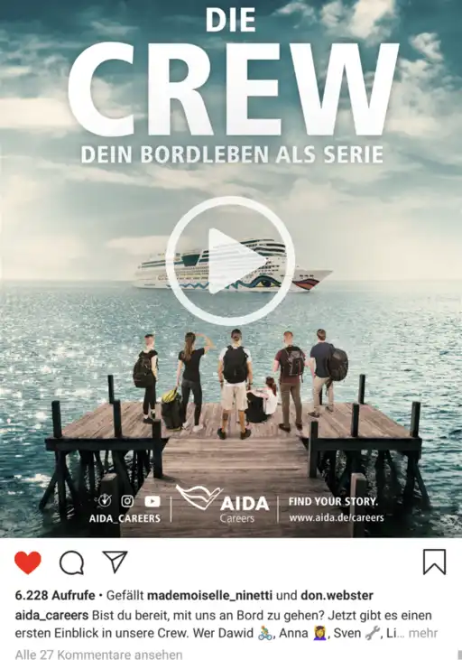 Ein Motiv aus der Instagram Story von AIDA