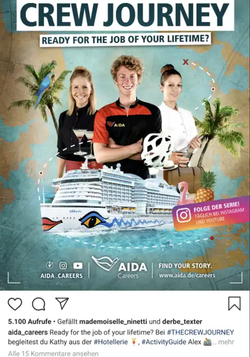 Ein Motiv aus der Instagram Story von AIDA