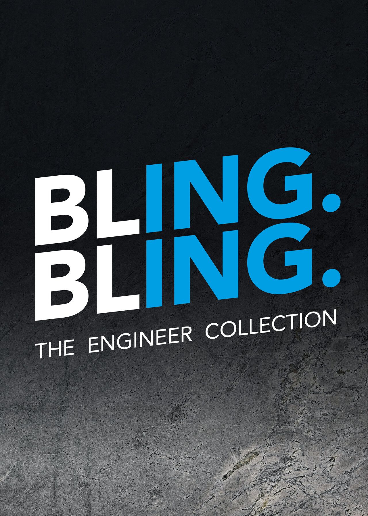 Das Logo "Bling. Bling." in weiß-blau mit dem Text "The Engineer Collection".