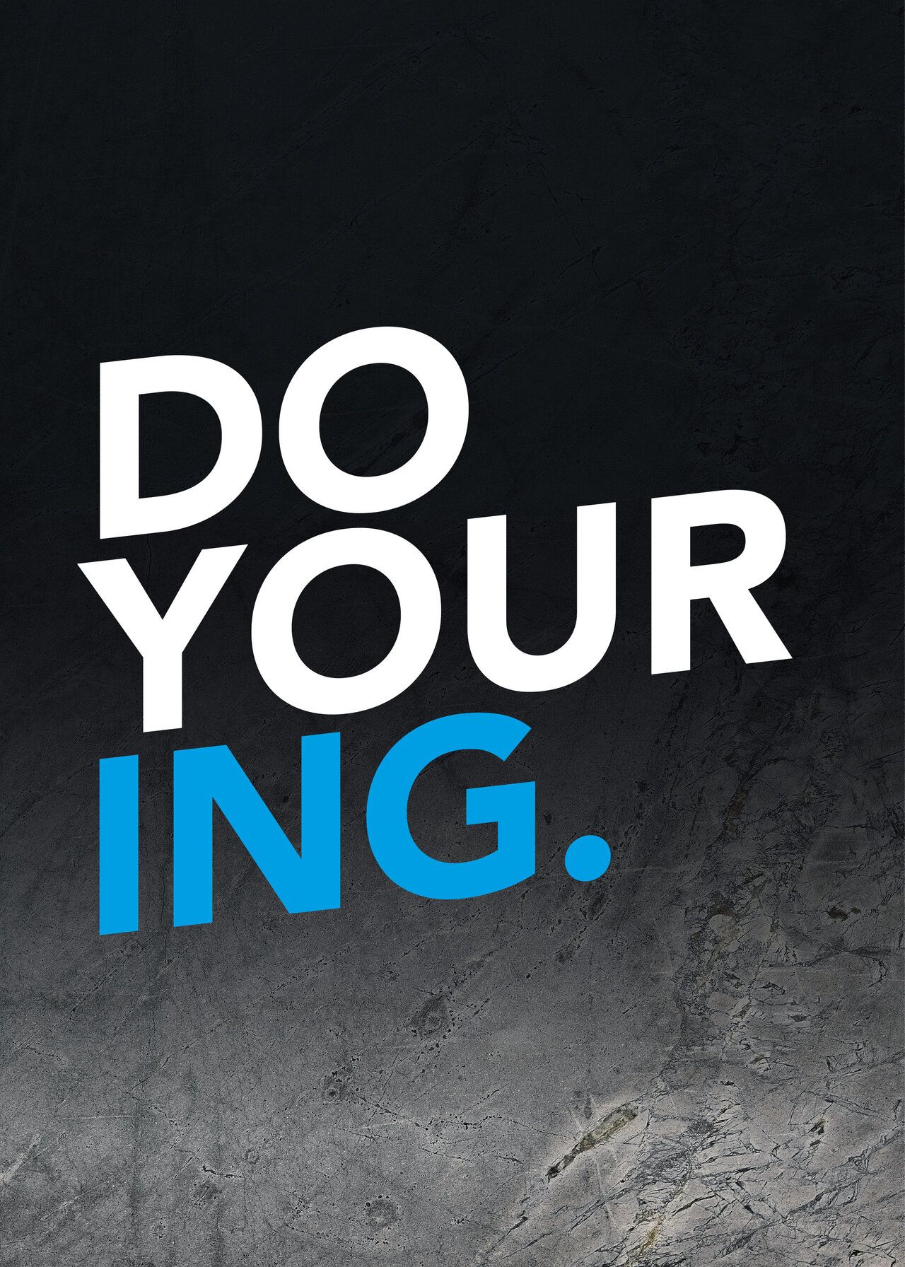 Der Text "Do your ing." in weiß-blau.