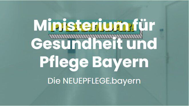 Text auf Bild "Ministerium für Gesundheit und Pflege Bayern."