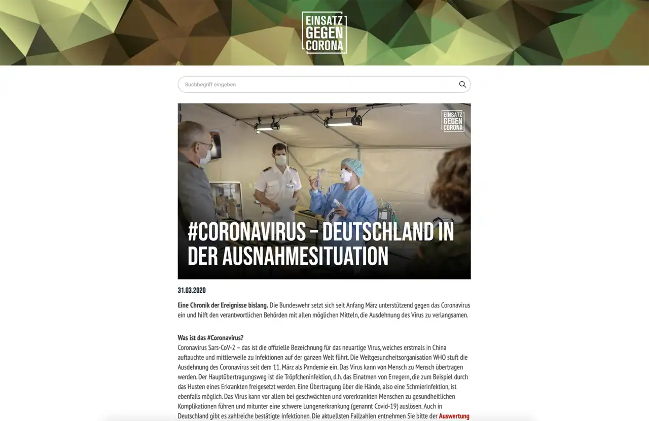 Einsatz gegen Corona Screen 1
