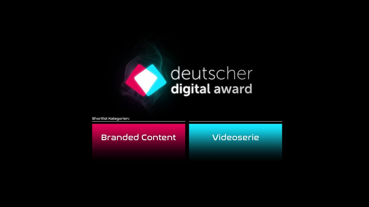 Das Logo des deutschen deutschen digital awards auf schwarzem Hintergrund.