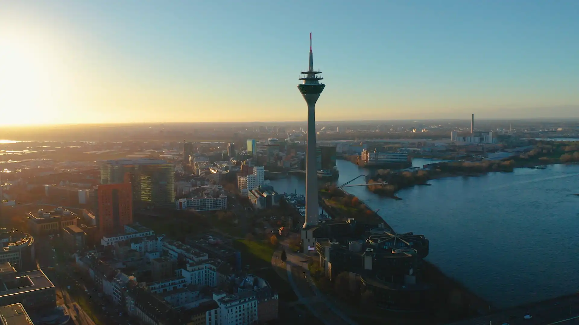 Aufnahme Düsseldorf von oben.