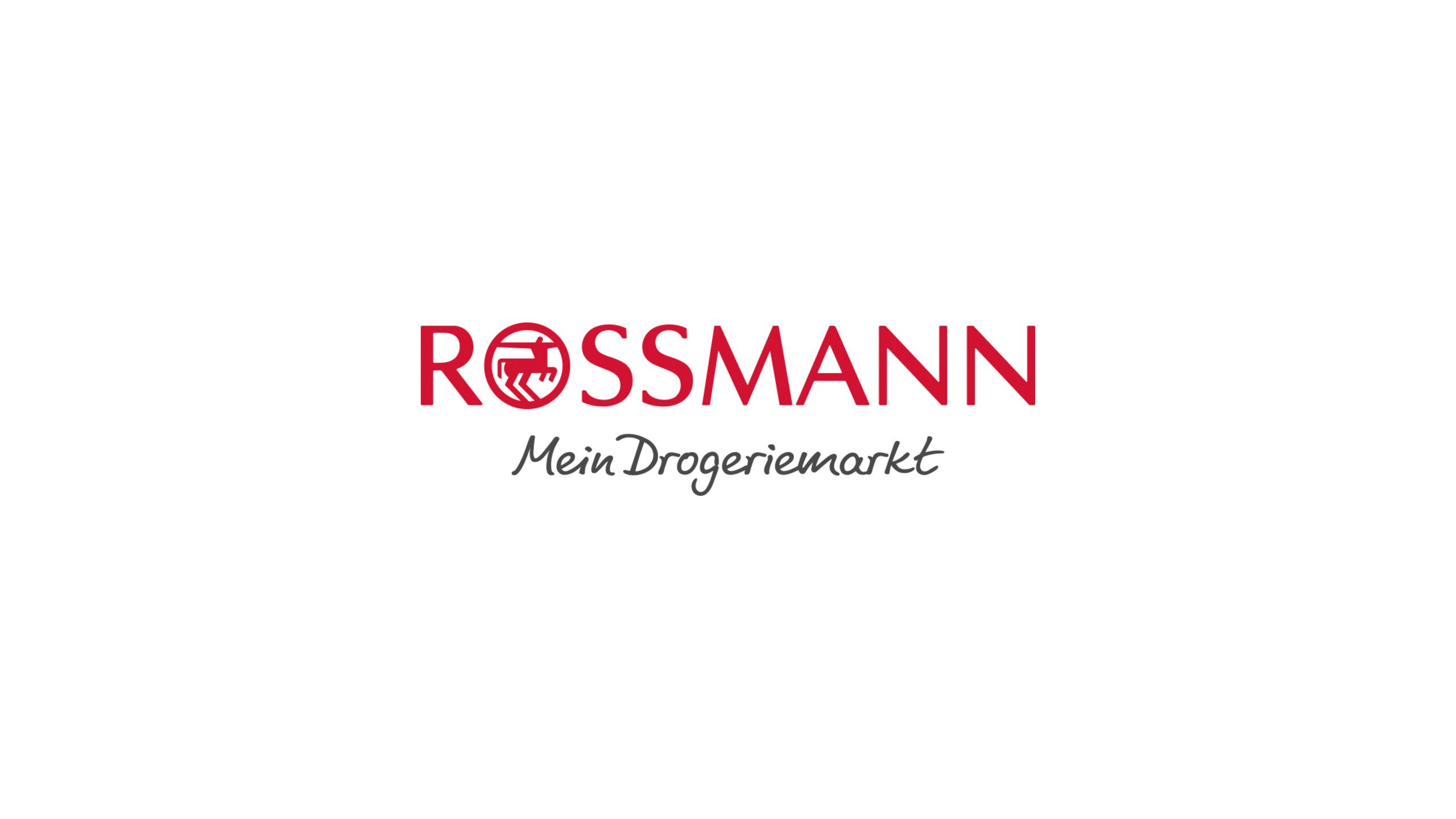 Das Logo von Rossmann mit dem Text "Mein Drogeriemarkt"